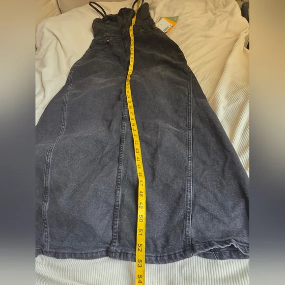 Zara Strappy Denim Maxi Dress Black Sze S BNWT - Picture 8 of 15